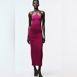 Zara HALTER SUN POLYAMIDE DRESS